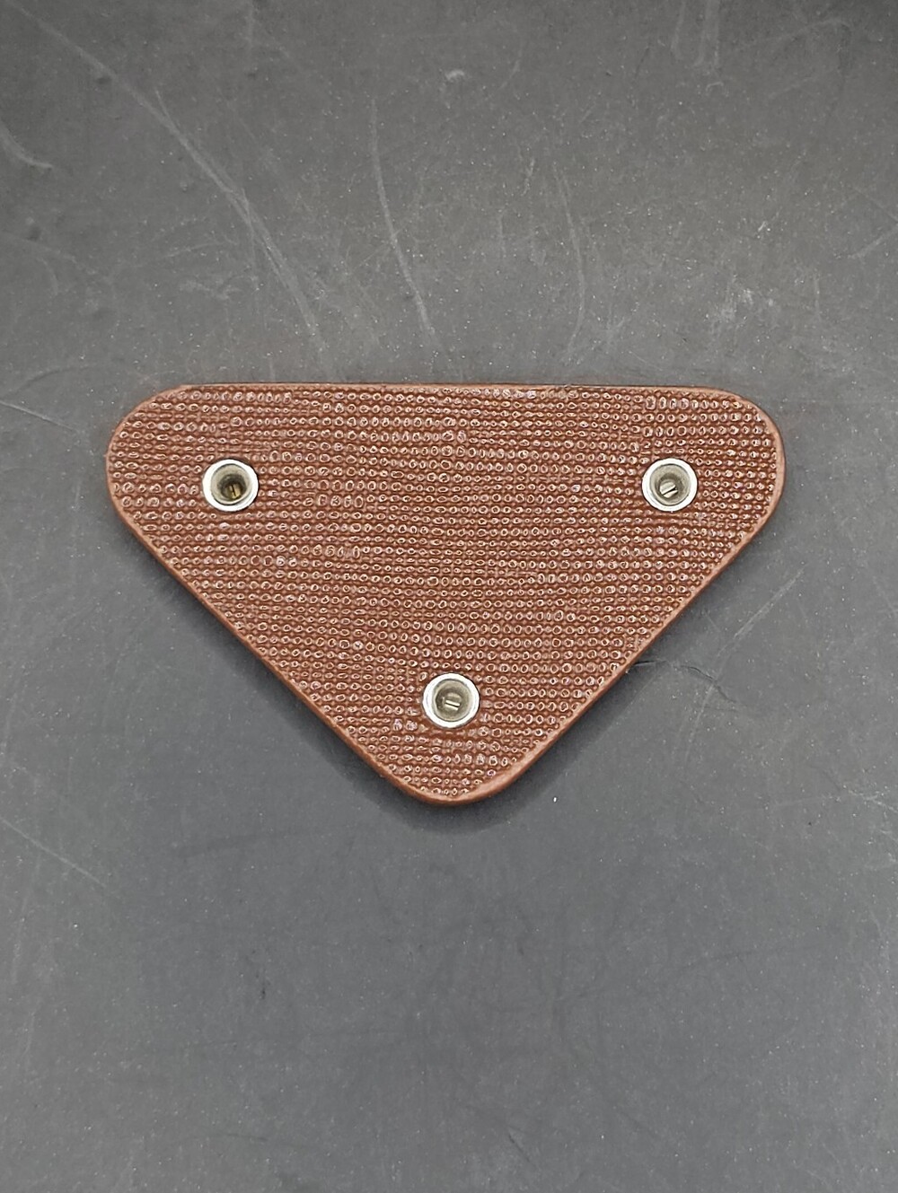 Dark Brown Prada Triangle Patch/Croc Charm - Picture 2 of 9